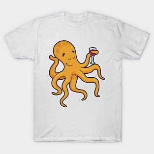 Octopus with Glass of Juice T-Shirt